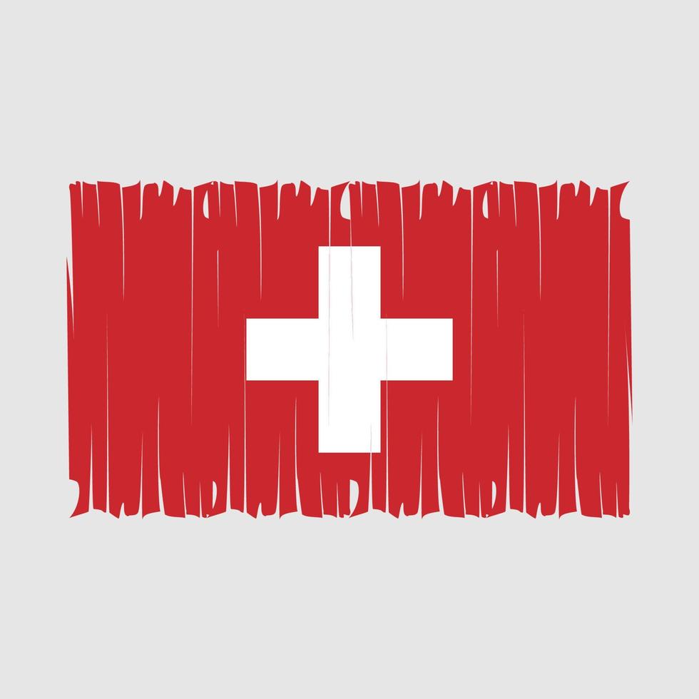 Switzerland Flag Brush Vector Illustration