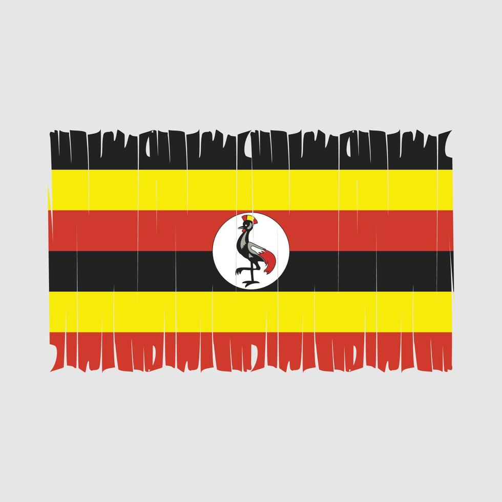 Uganda Flag Brush Vector Illustration