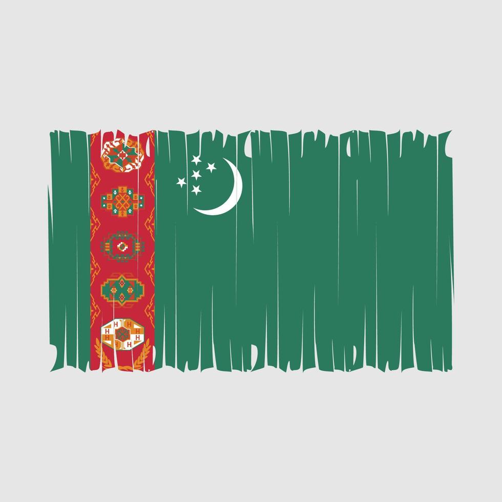 ilustración de vector de cepillo de bandera de turkmenistán