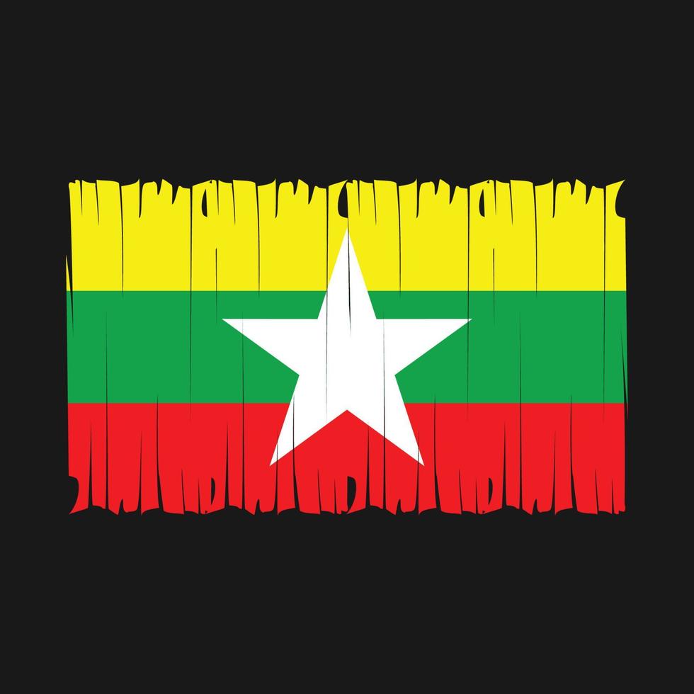 Myanmar Flag Brush Vector Illustration
