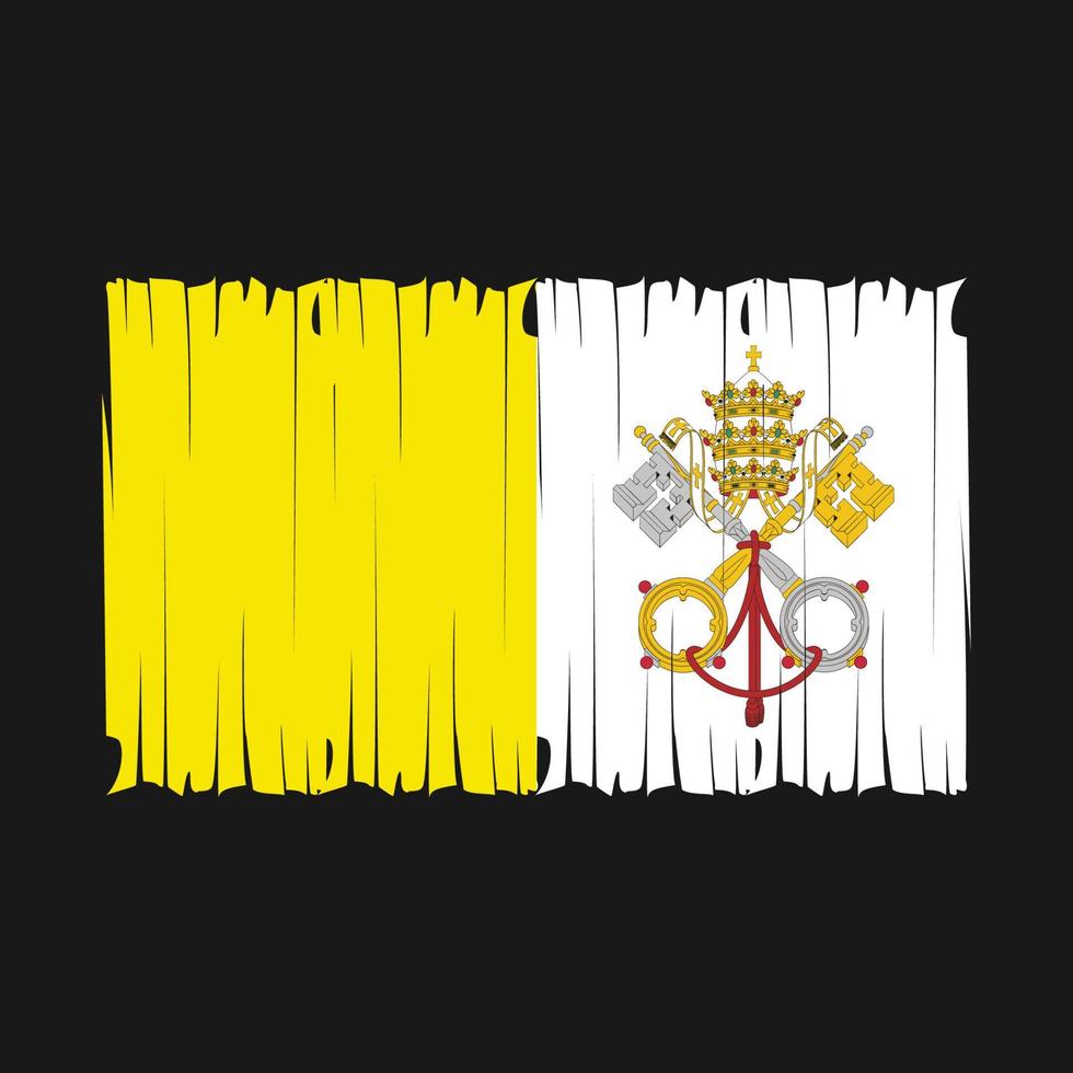 Vatican Flag Brush Vector Illustration