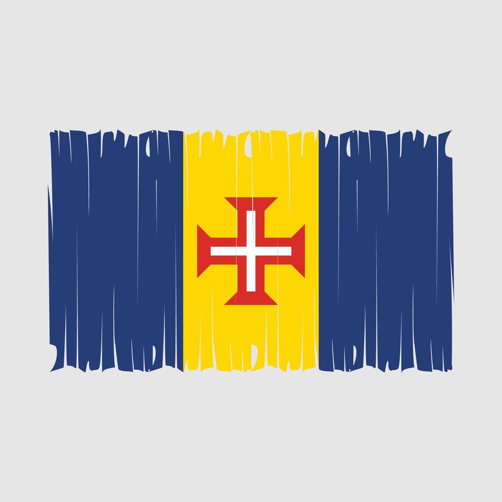 Madeira Flag Brush Vector Illustration