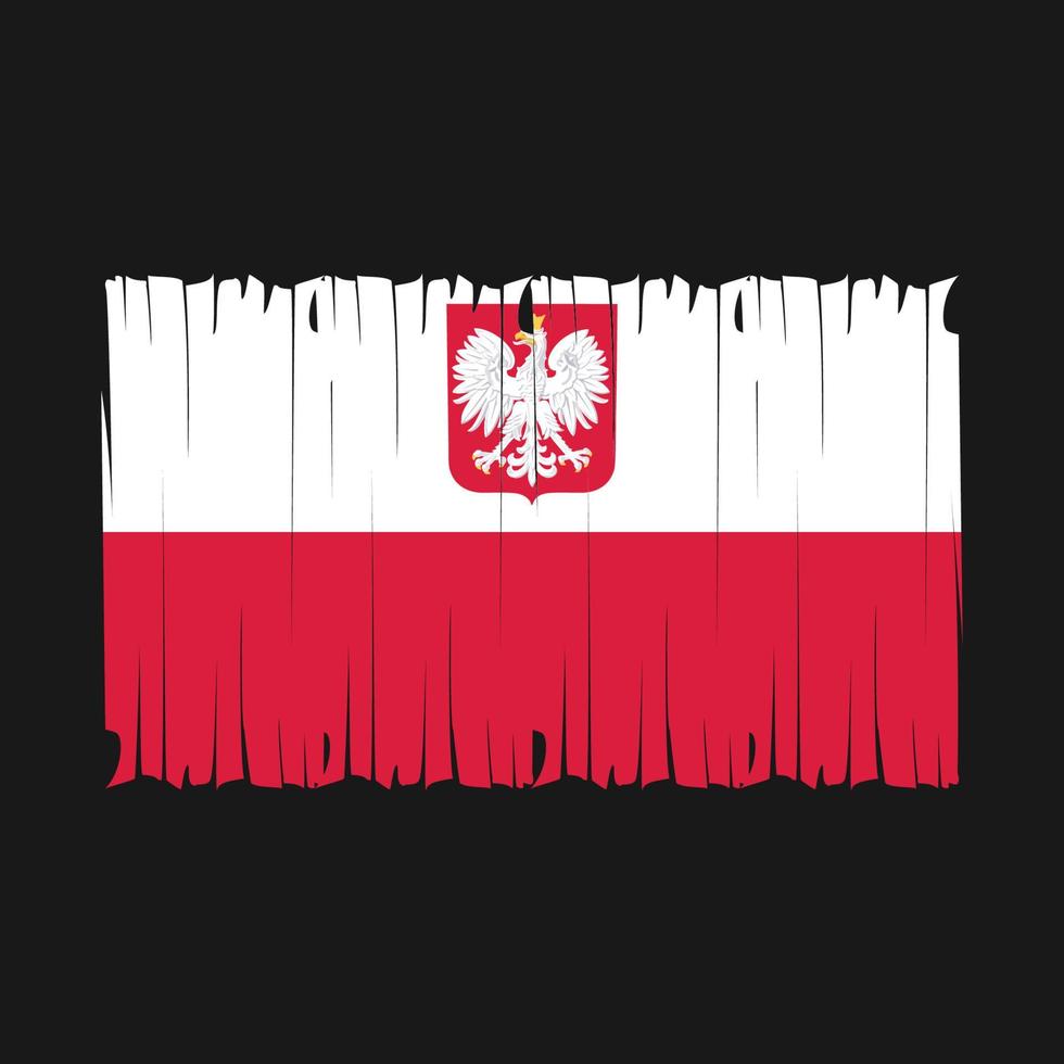ilustración de vector de cepillo de bandera de polonia