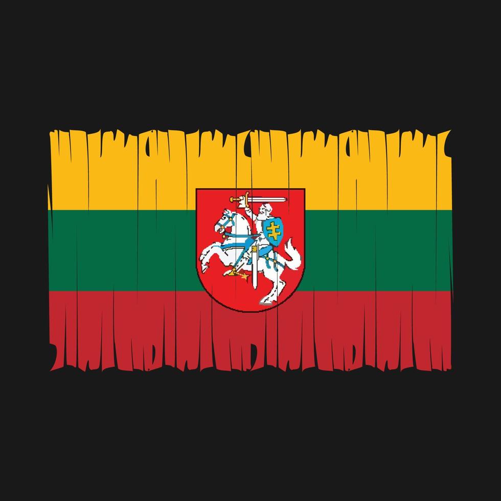 Lithuania Flag Brush Vector Illustration