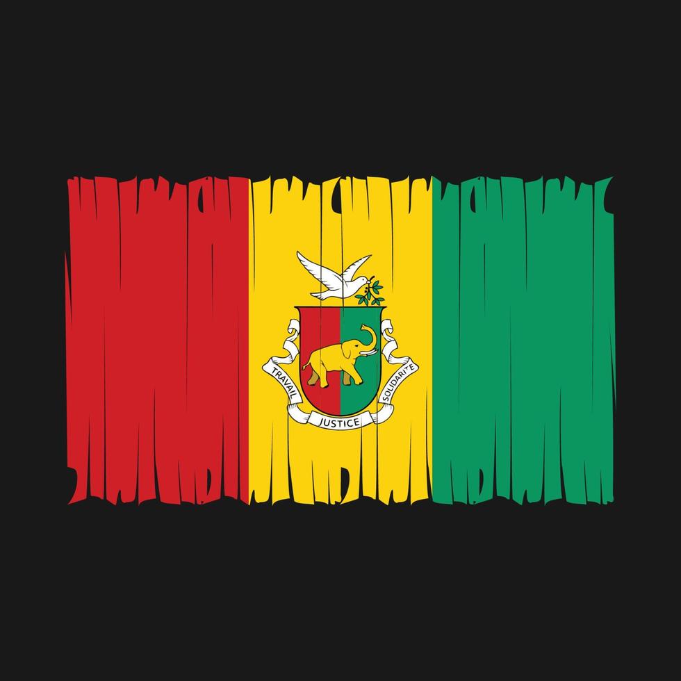Guinea Flag Brush Vector Illustration