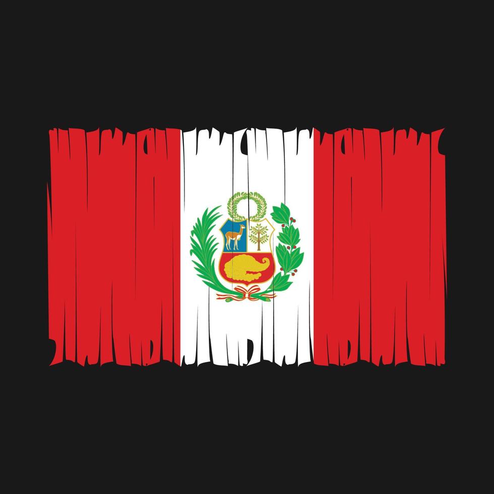 Peru Flag Brush Vector Illustration