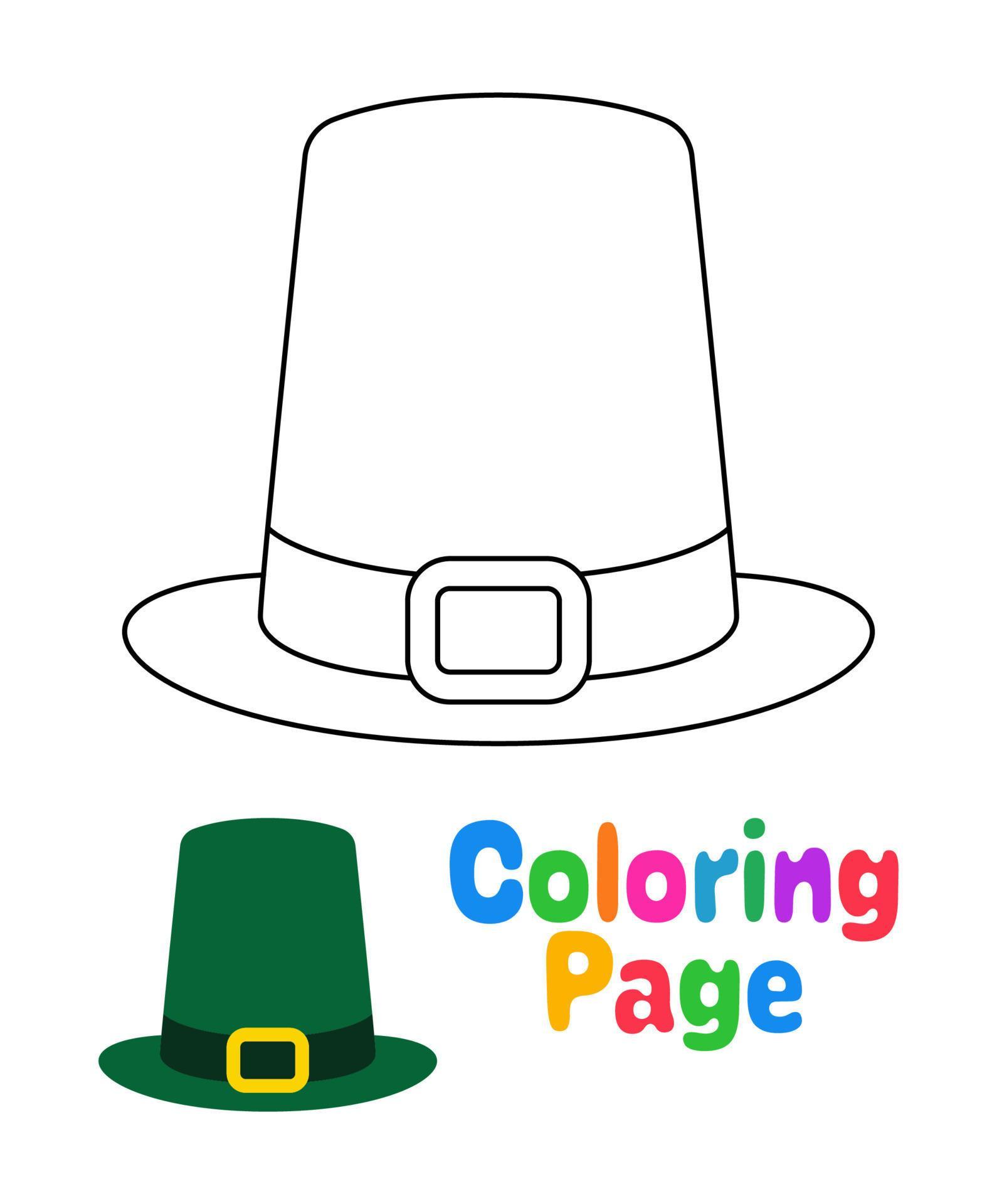 Coloring page with Leprechaun Hat - Coloring Page With Leprechaun Hat For Kids Vector