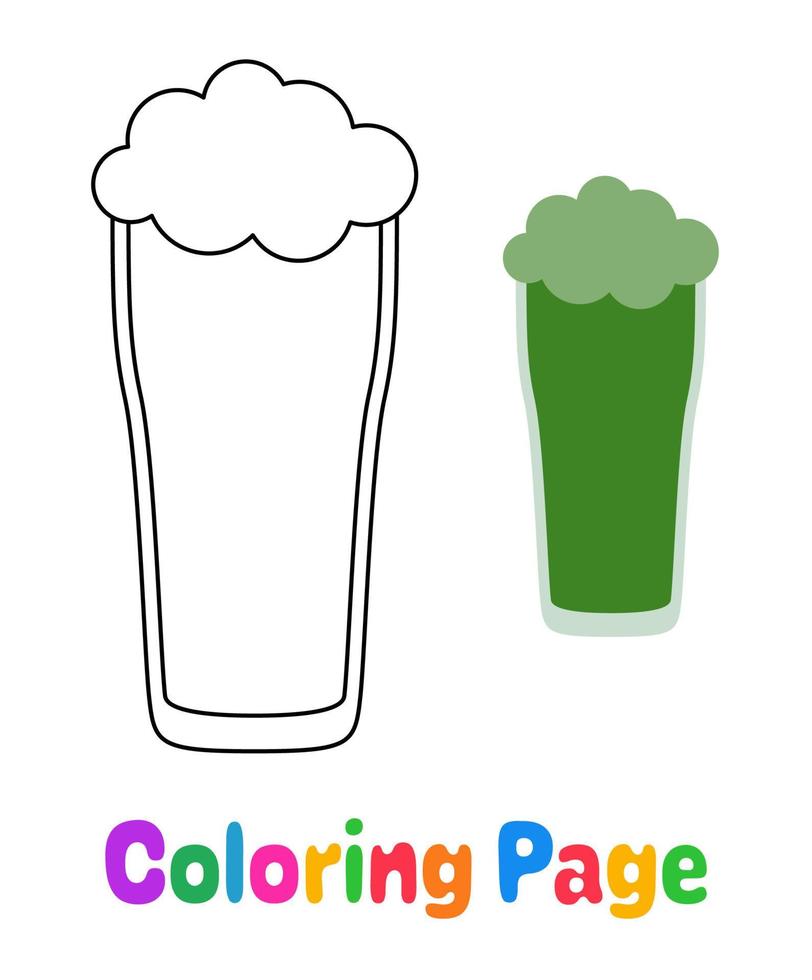 colorante página con cerveza para niños vector