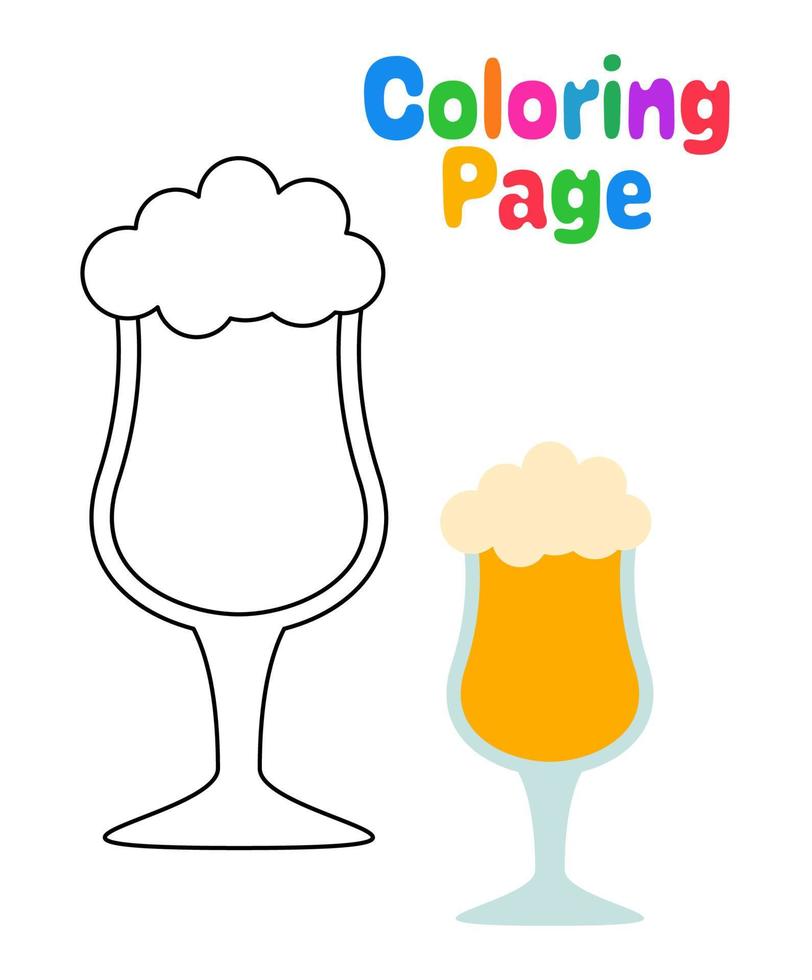 colorante página con cerveza para niños vector