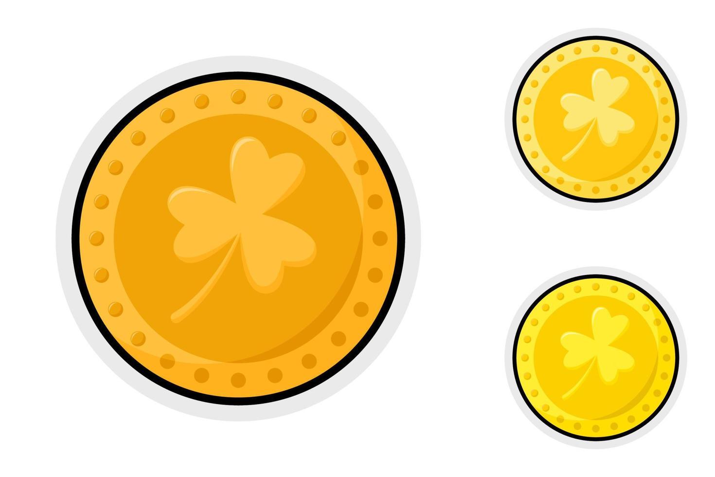 Note sticker set with Clover Coin vector