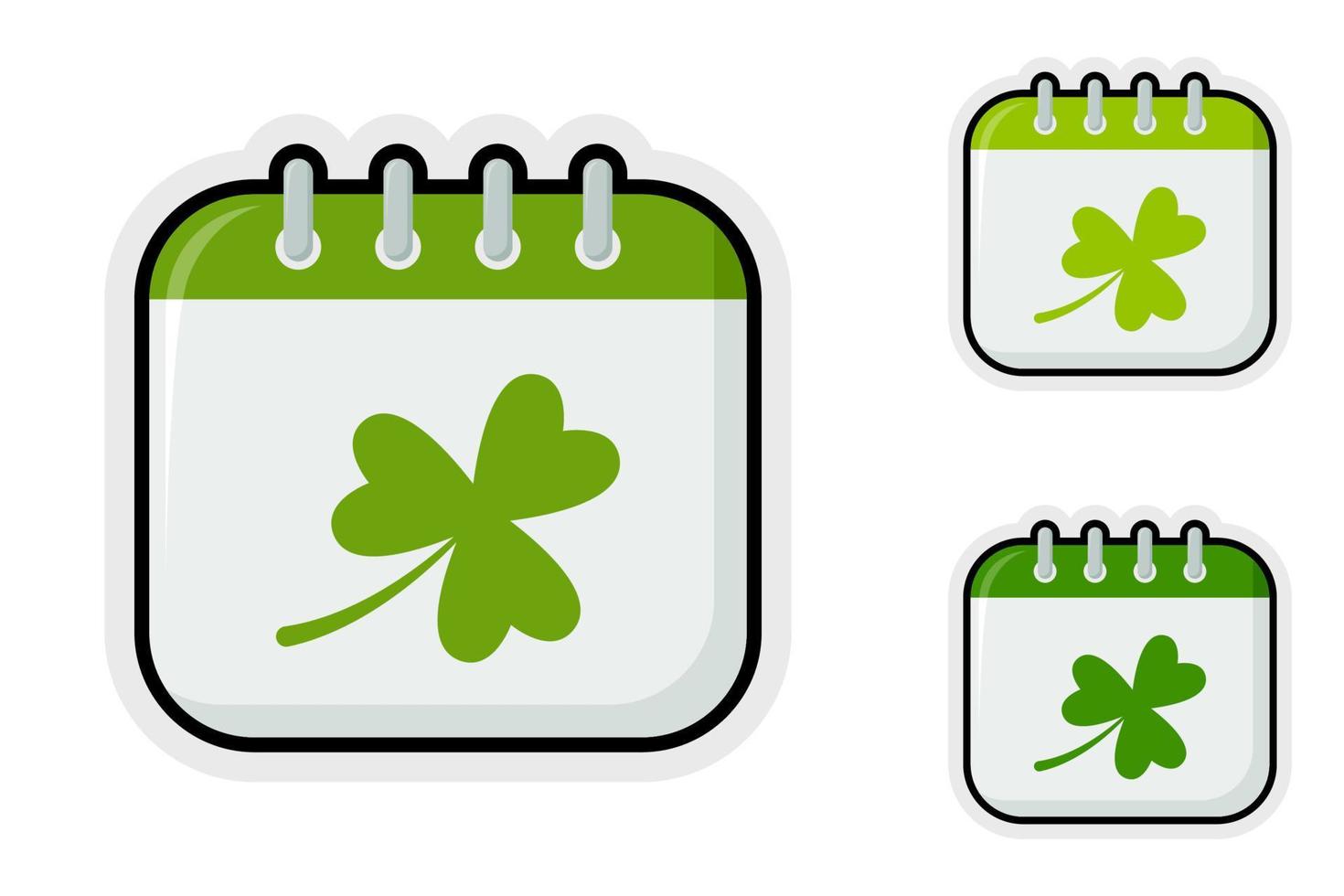 Note sticker set with Calendar with Clover vector