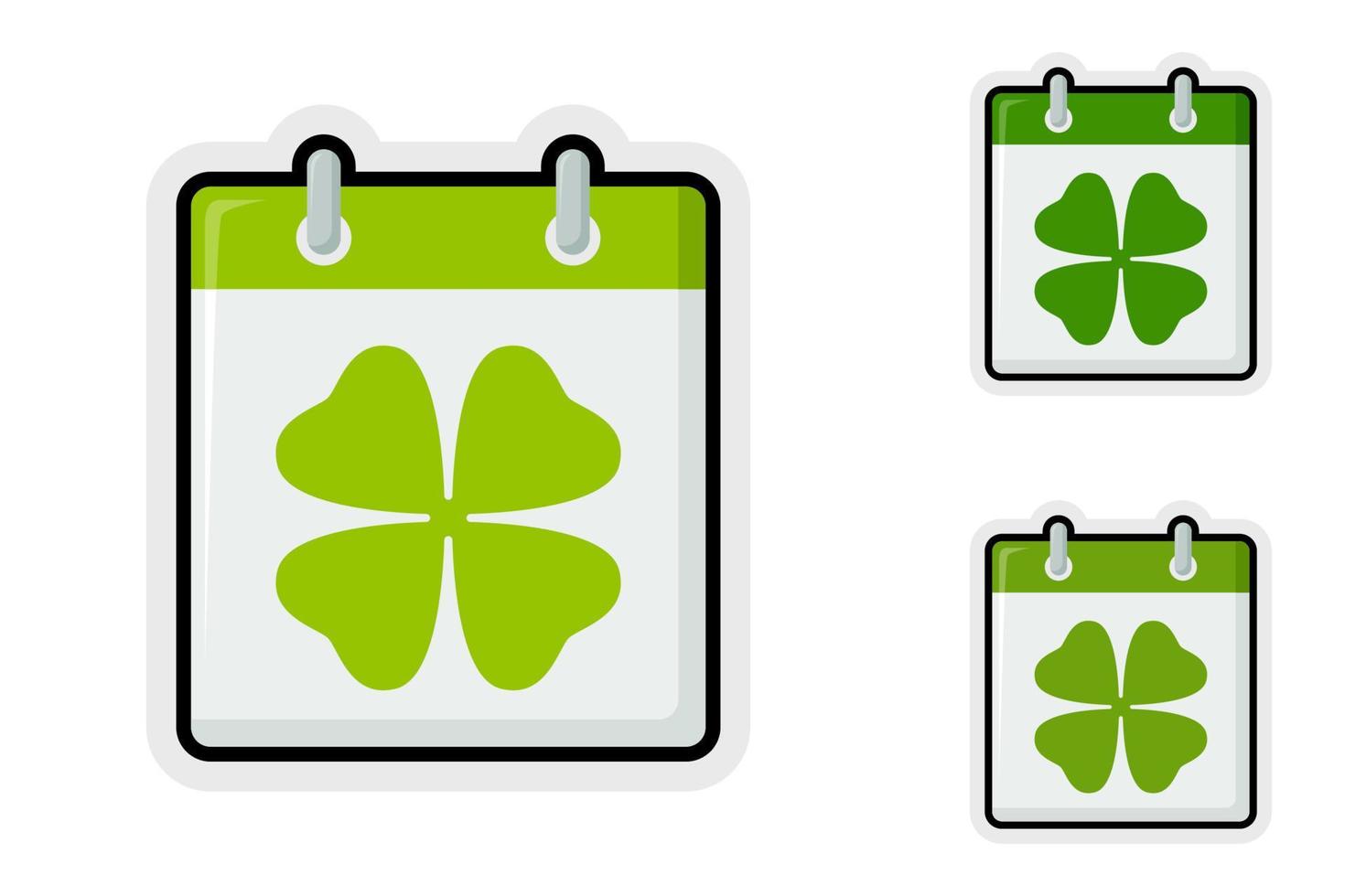 Note sticker set with Calendar with Clover vector