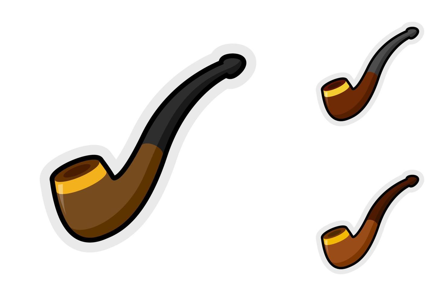 Note sticker set with Smoking Pipe vector