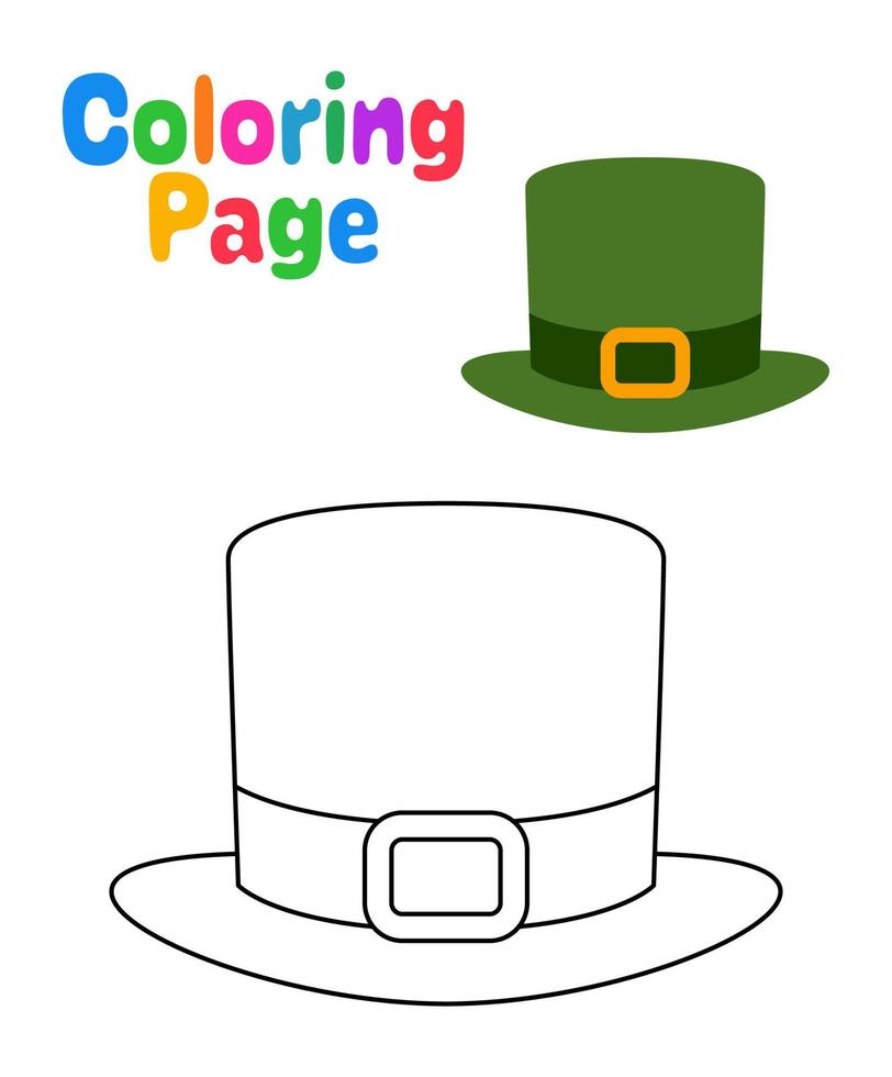 colorante página con duende sombrero para niños vector