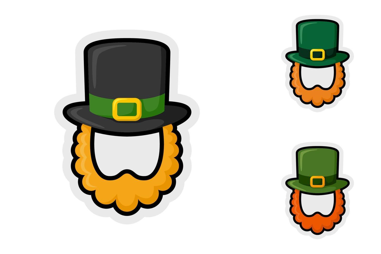 Note sticker set with Leprechaun Hat and Beard vector