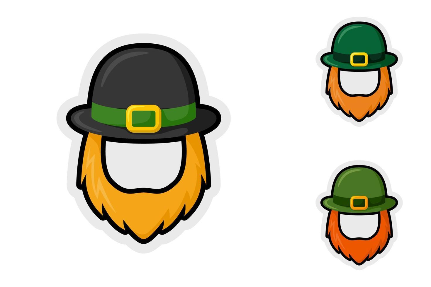 Note sticker set with Leprechaun Hat and Beard vector