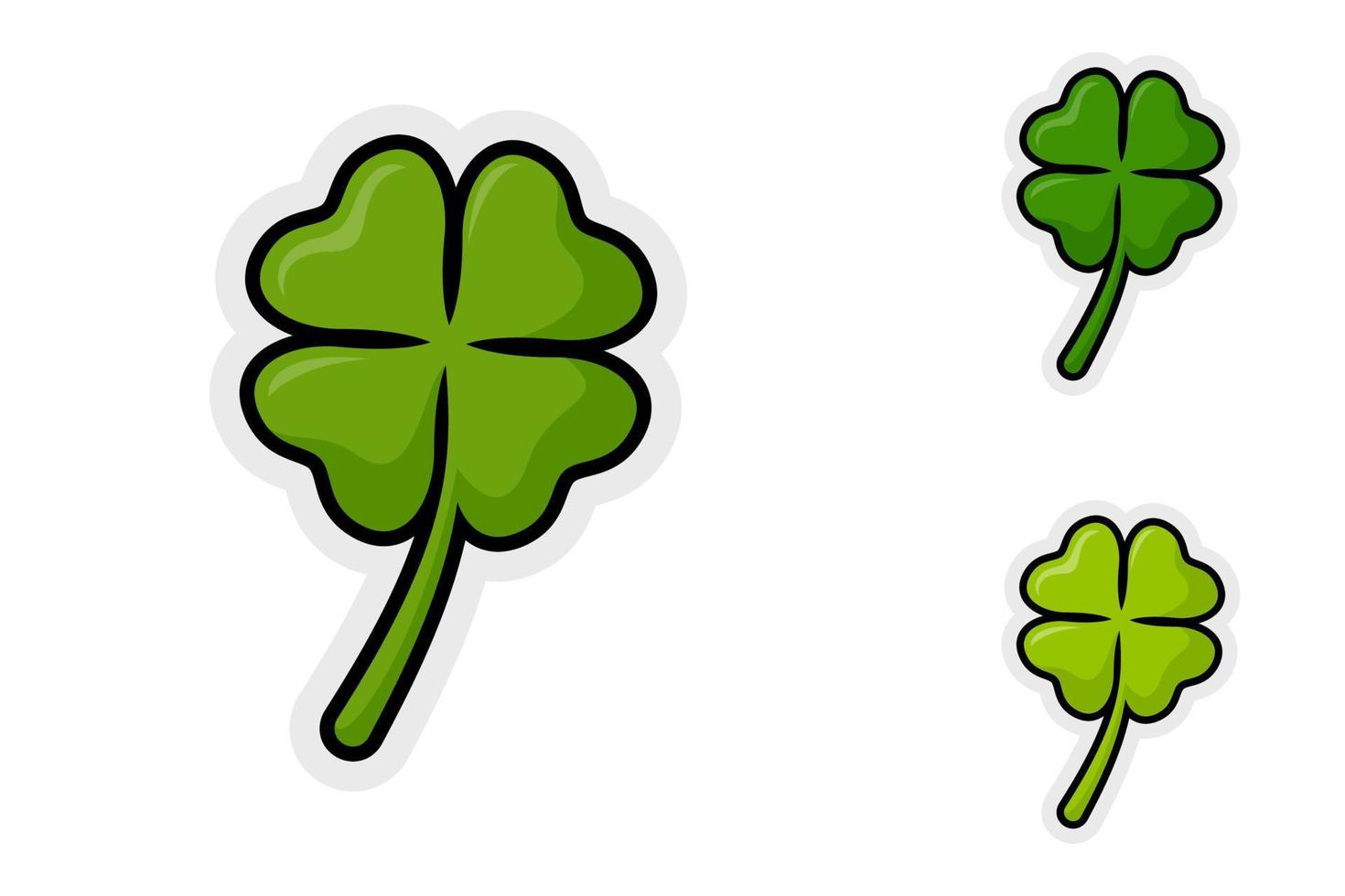 Note sticker set with Clover Leaf vector