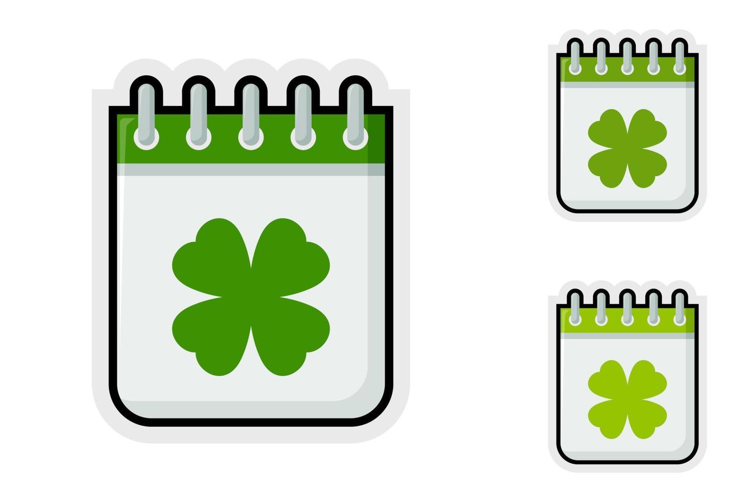 Note sticker set with Calendar with Clover vector