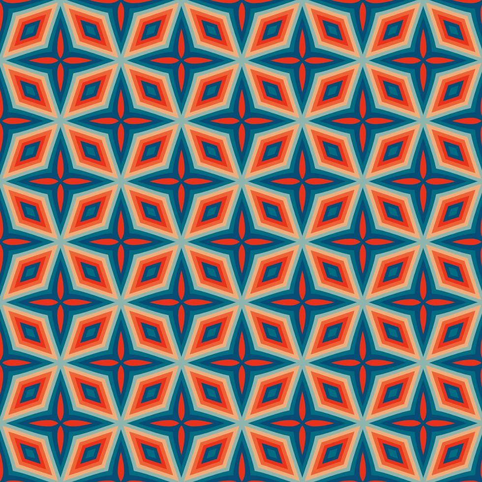 Retro kaleidoscope pattern in the style of the 70s and 60s. Geometric pattern photo