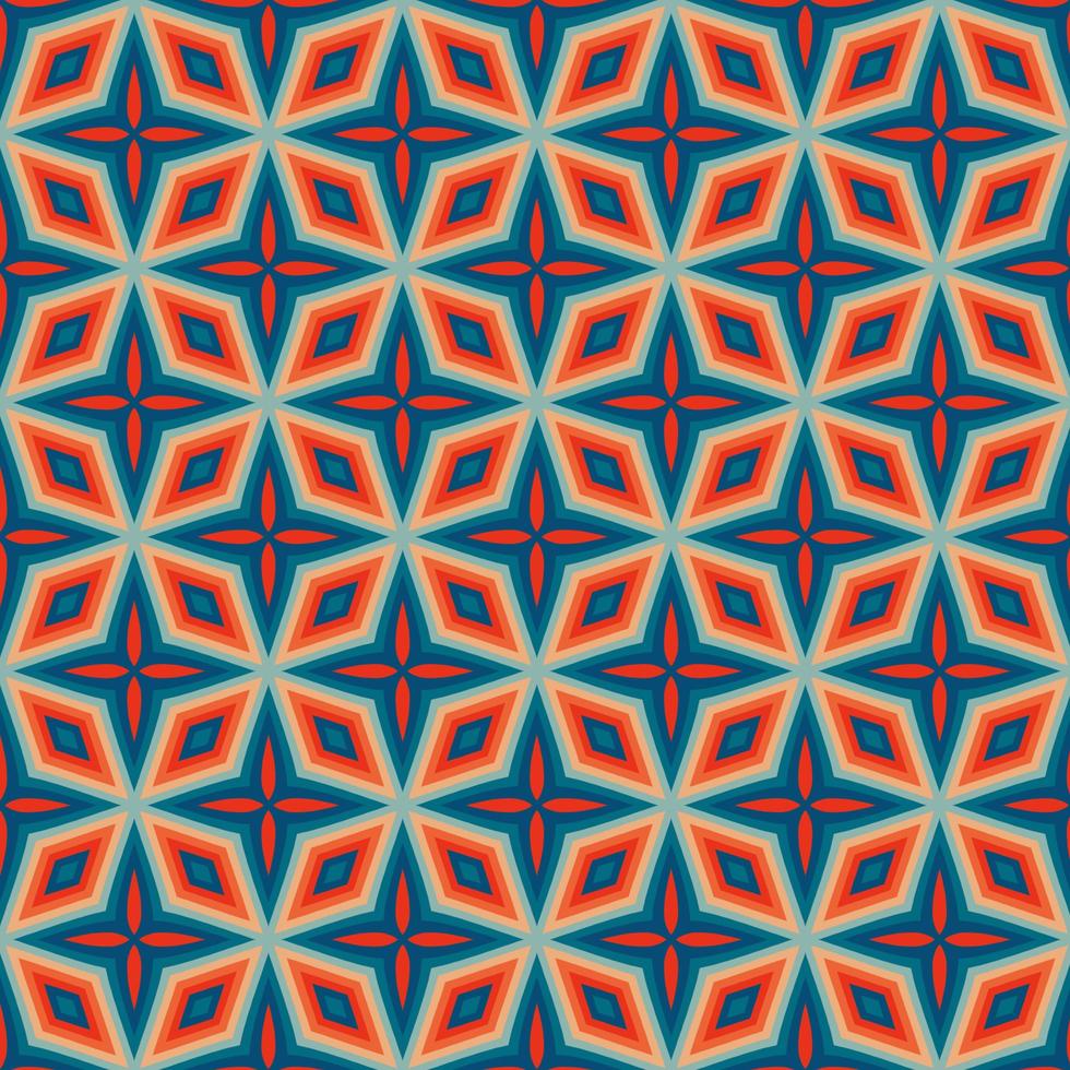 Retro kaleidoscope pattern in the style of the 70s and 60s. Geometric pattern photo