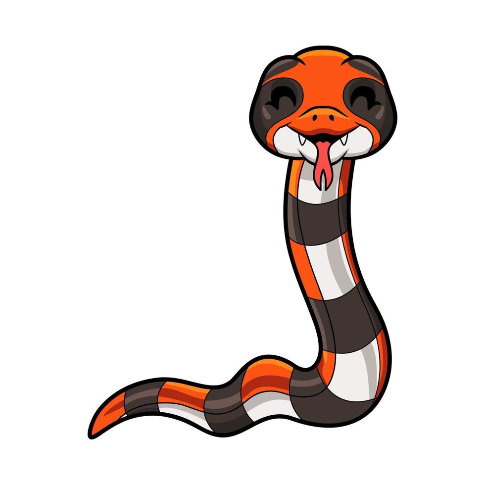 linda capa coral serpiente dibujos animados vector