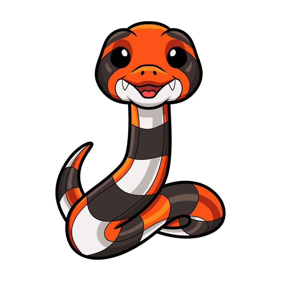 linda capa coral serpiente dibujos animados vector