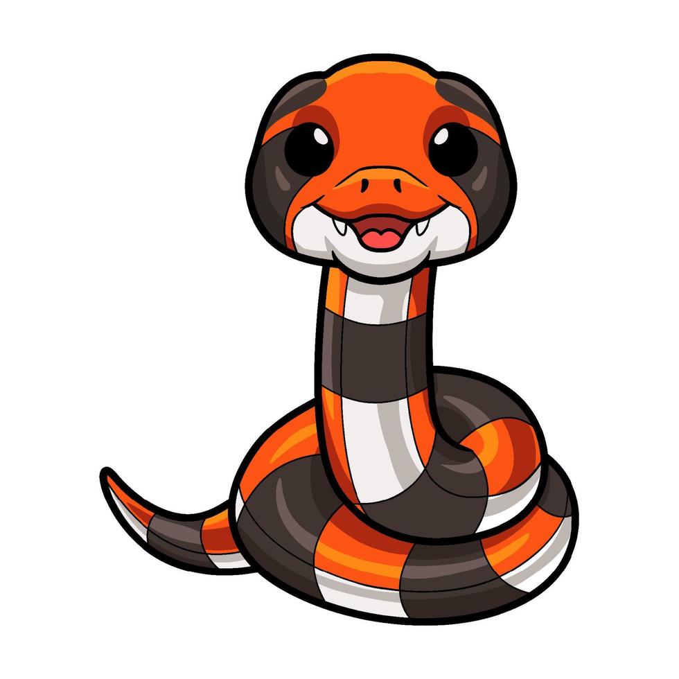 linda capa coral serpiente dibujos animados vector