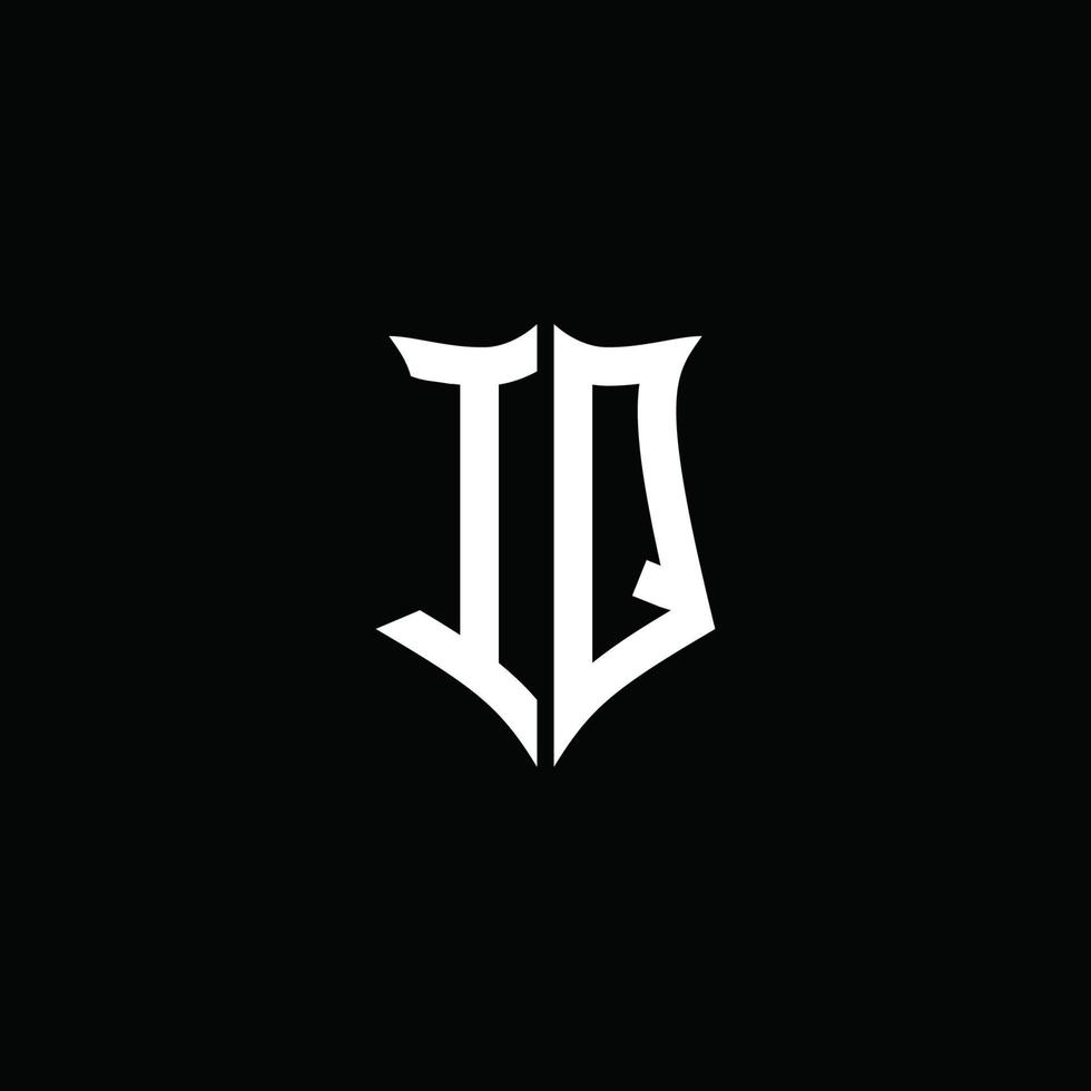 iq monograma letra logo cinta con proteger estilo aislado en negro antecedentes vector