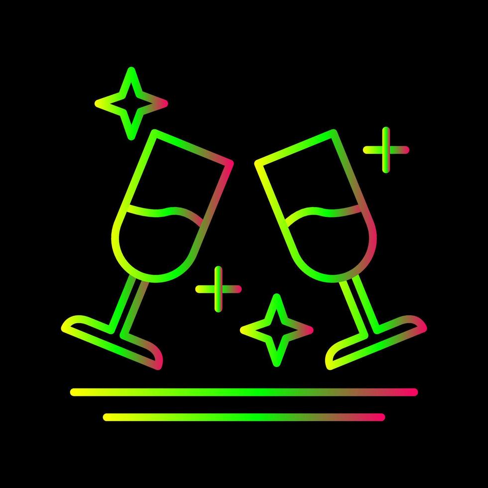 Two Glasses Romantic Vector Icon