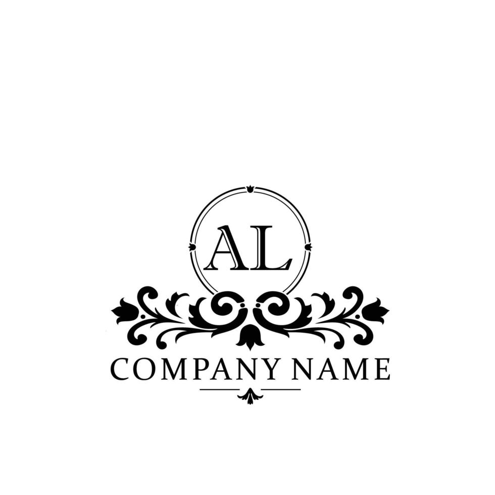 letter AL floral logo design. logo for women beauty salon massage cosmetic or spa brand vector