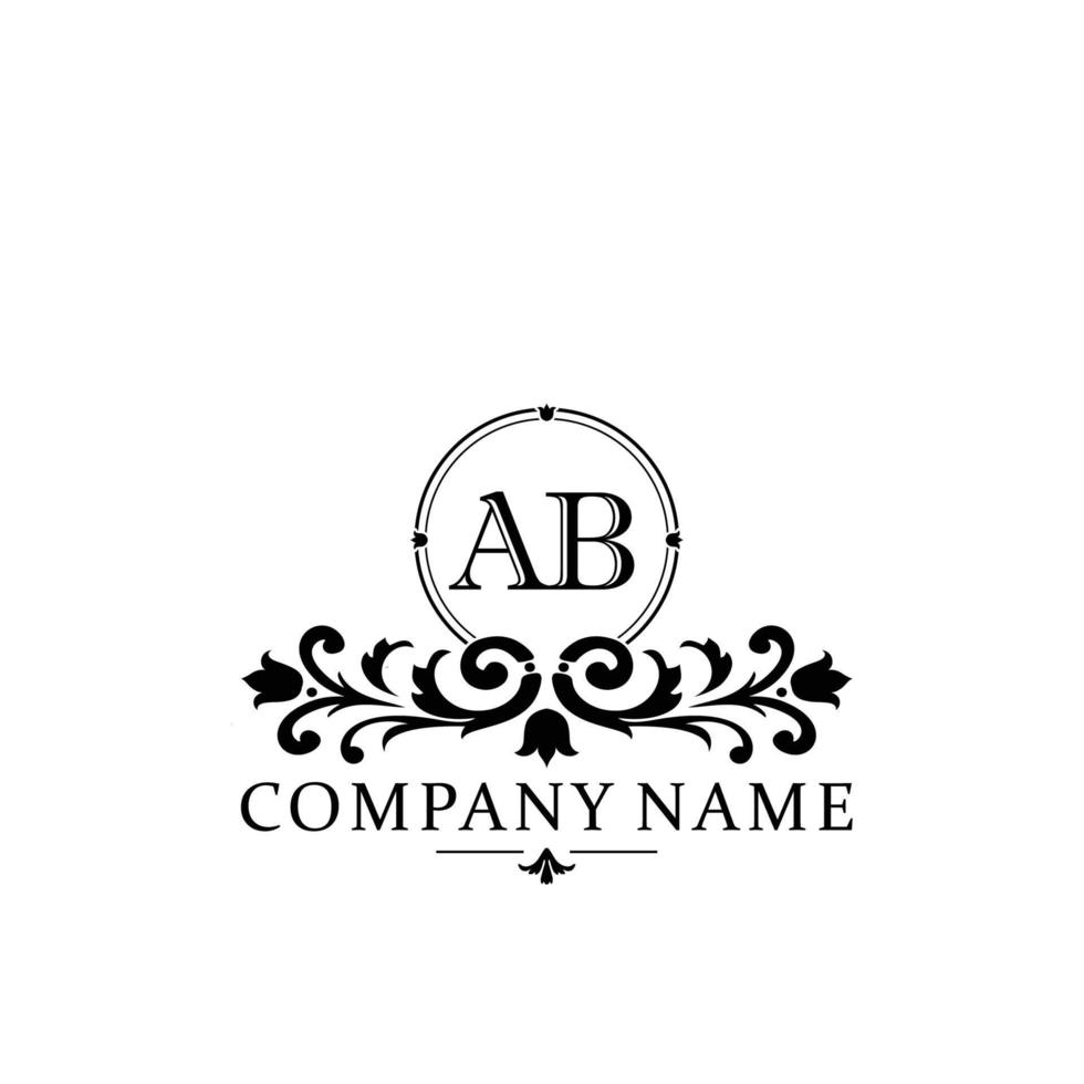 letter AB floral logo design. logo for women beauty salon massage cosmetic or spa brand vector