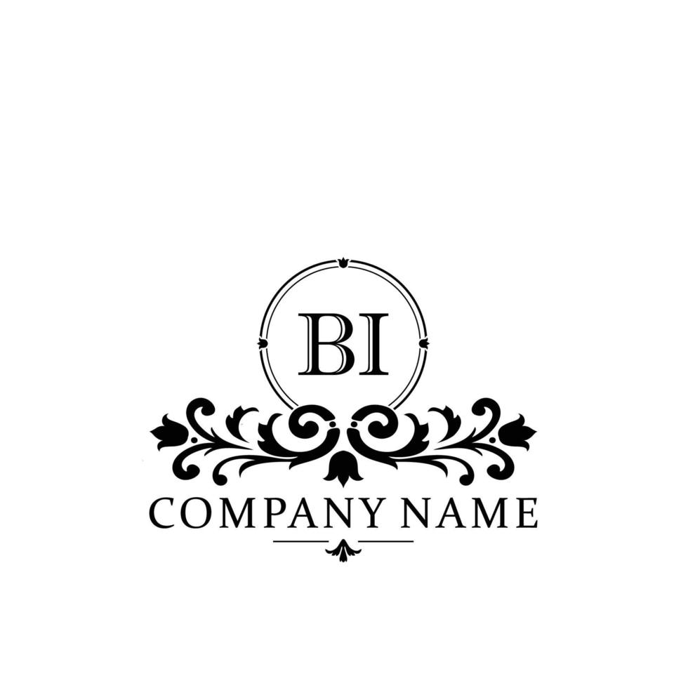 letter BI floral logo design. logo for women beauty salon massage cosmetic or spa brand vector