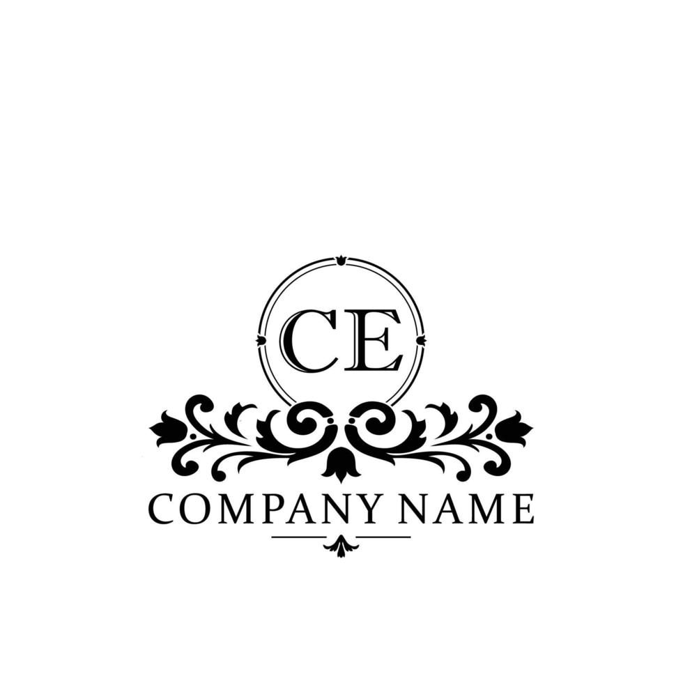 letter CE floral logo design. logo for women beauty salon massage cosmetic or spa brand vector