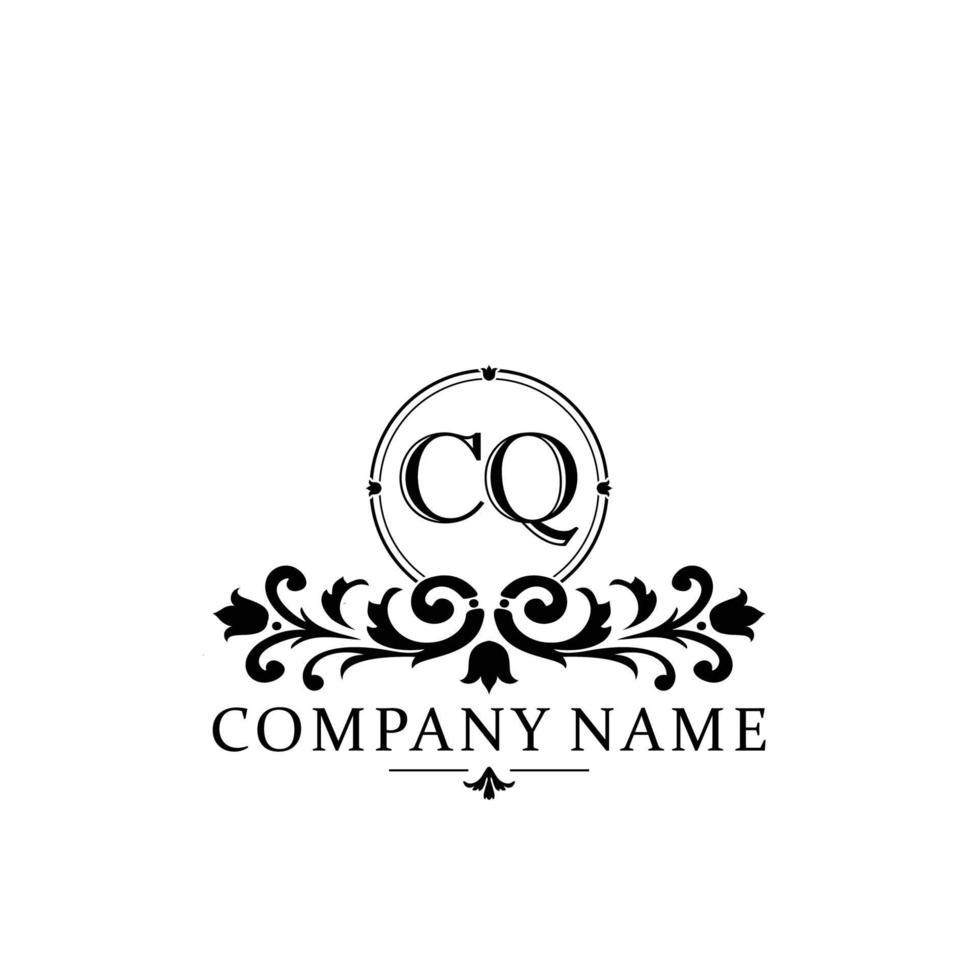 letter CQ floral logo design. logo for women beauty salon massage cosmetic or spa brand vector