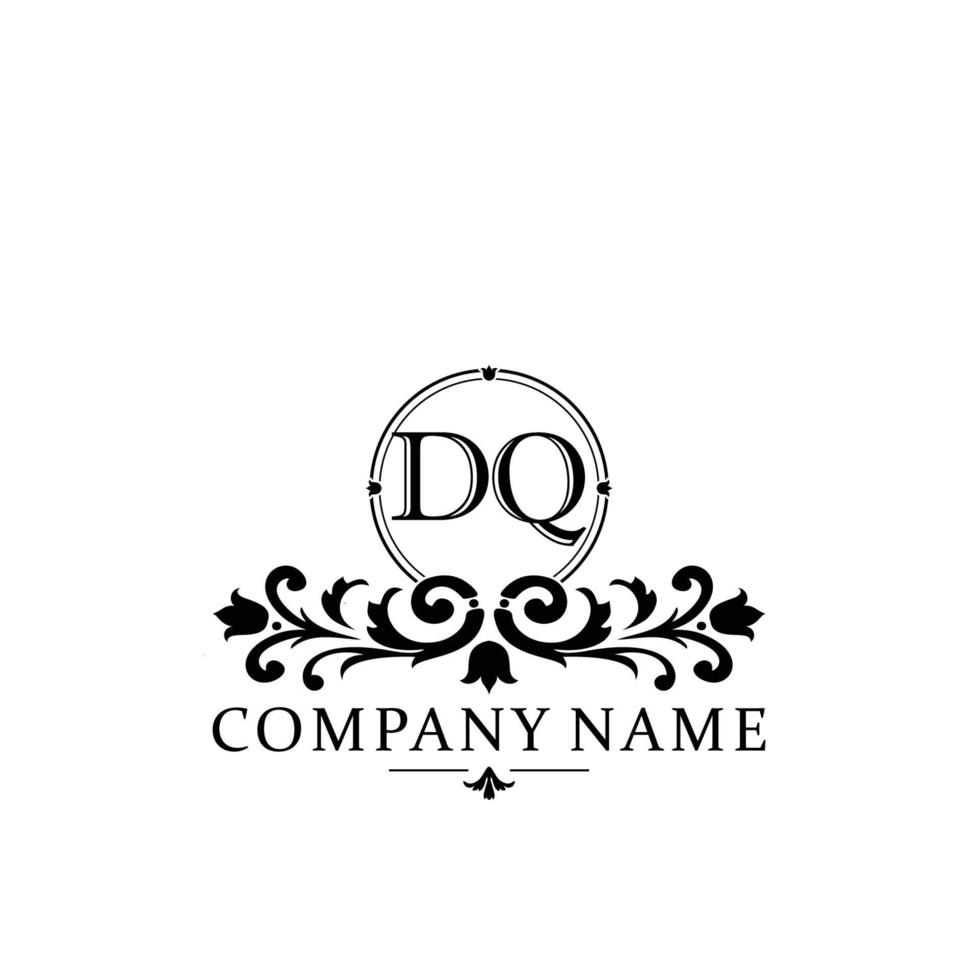 letra dq floral logo diseño. logo para mujer belleza salón masaje cosmético o spa marca vector