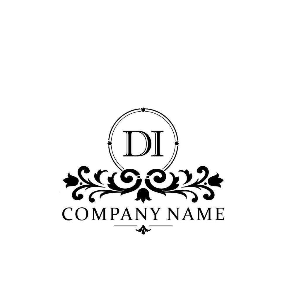 letter DI floral logo design. logo for women beauty salon massage cosmetic or spa brand vector