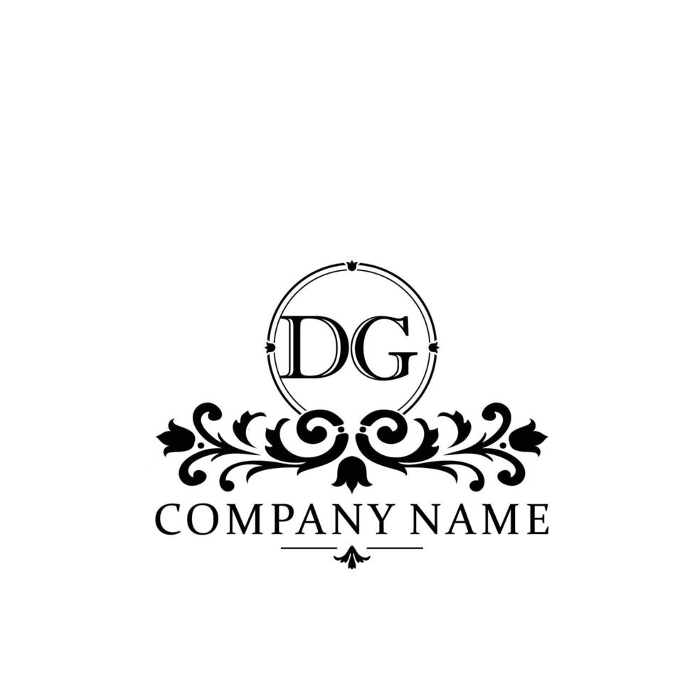 letter DG floral logo design. logo for women beauty salon massage cosmetic or spa brand vector