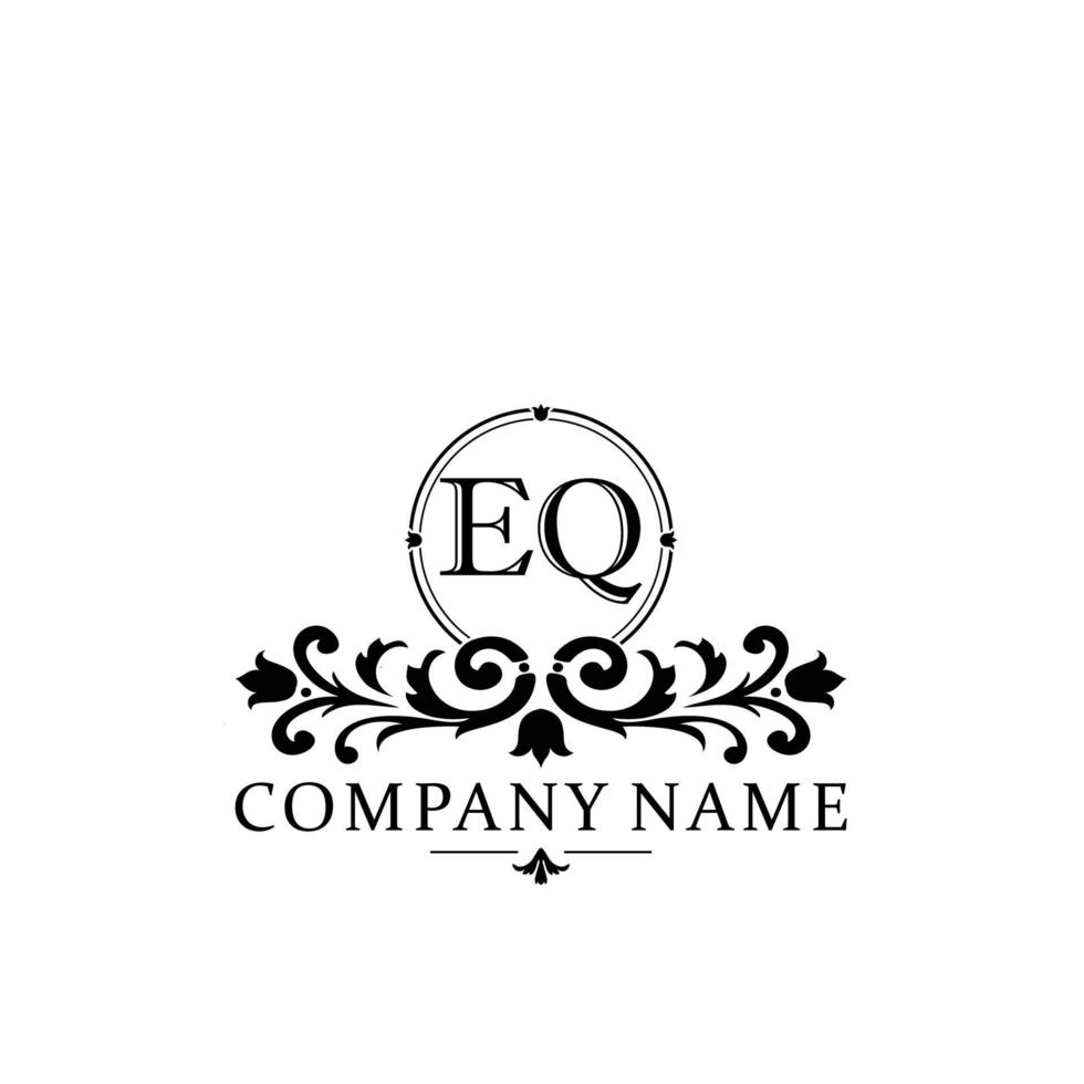 letra eq floral logo diseño. logo para mujer belleza salón masaje cosmético o spa marca vector
