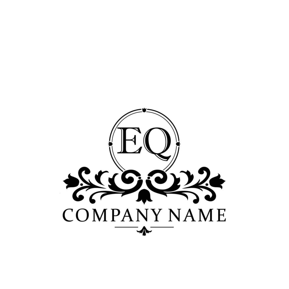 letter EQ floral logo design. logo for women beauty salon massage cosmetic or spa brand vector