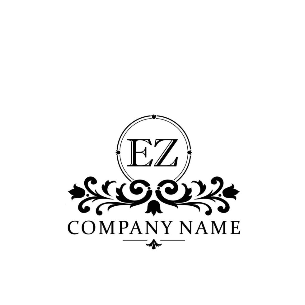 letter EZ floral logo design. logo for women beauty salon massage cosmetic or spa brand vector