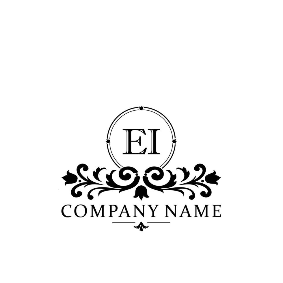 letter EI floral logo design. logo for women beauty salon massage cosmetic or spa brand vector