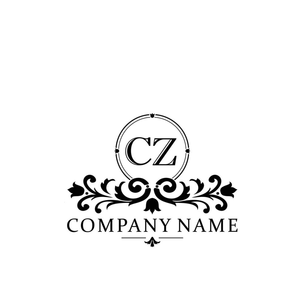 letter CZ floral logo design. logo for women beauty salon massage cosmetic or spa brand vector