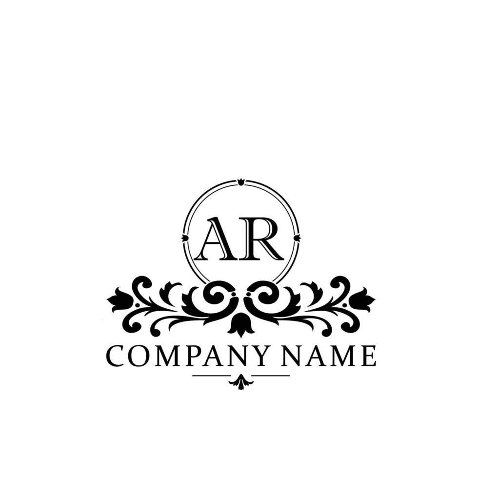 letter AR floral logo design. logo for women beauty salon massage cosmetic or spa brand vector