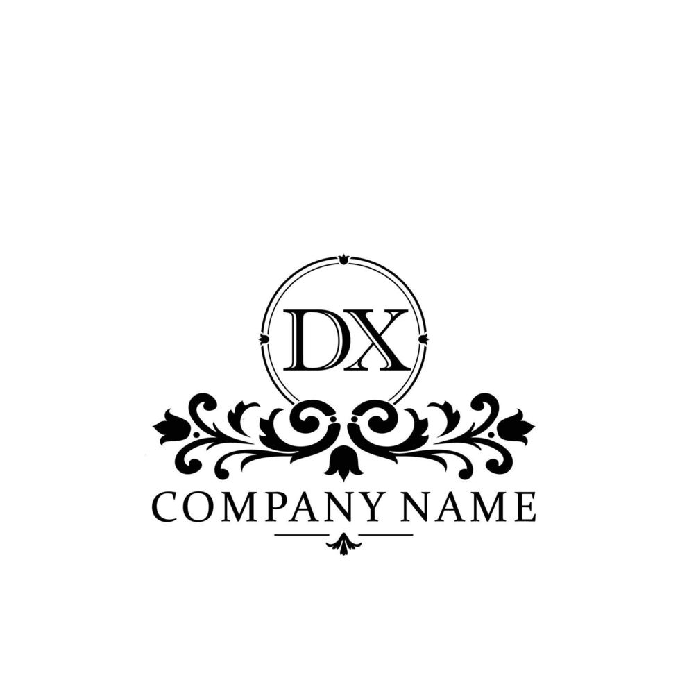 letter DX floral logo design. logo for women beauty salon massage cosmetic or spa brand vector