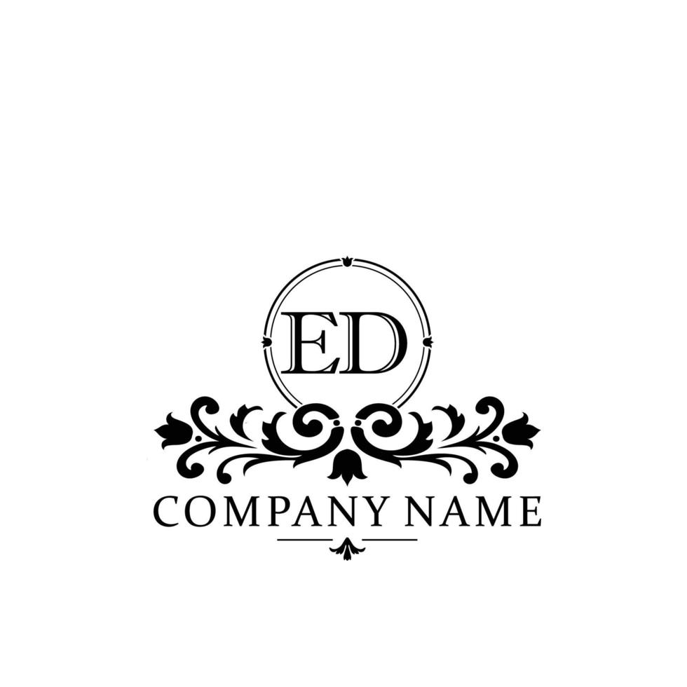 letra ed floral logo diseño. logo para mujer belleza salón masaje cosmético o spa marca vector