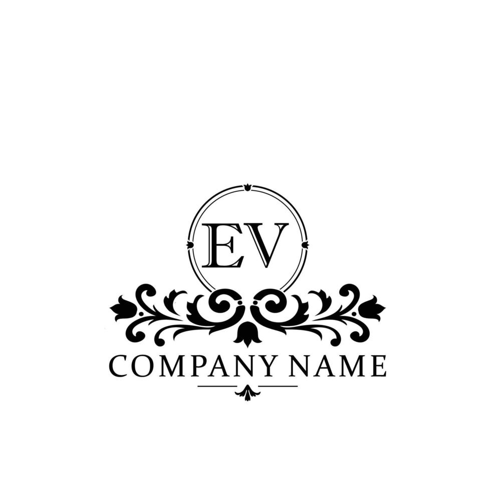 letter EV floral logo design. logo for women beauty salon massage cosmetic or spa brand vector