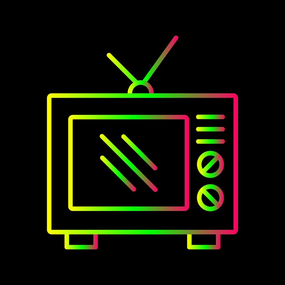 viejo, tv, vector, icono vector