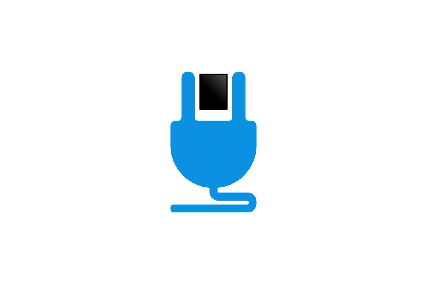 blue black plugin electric icon vector
