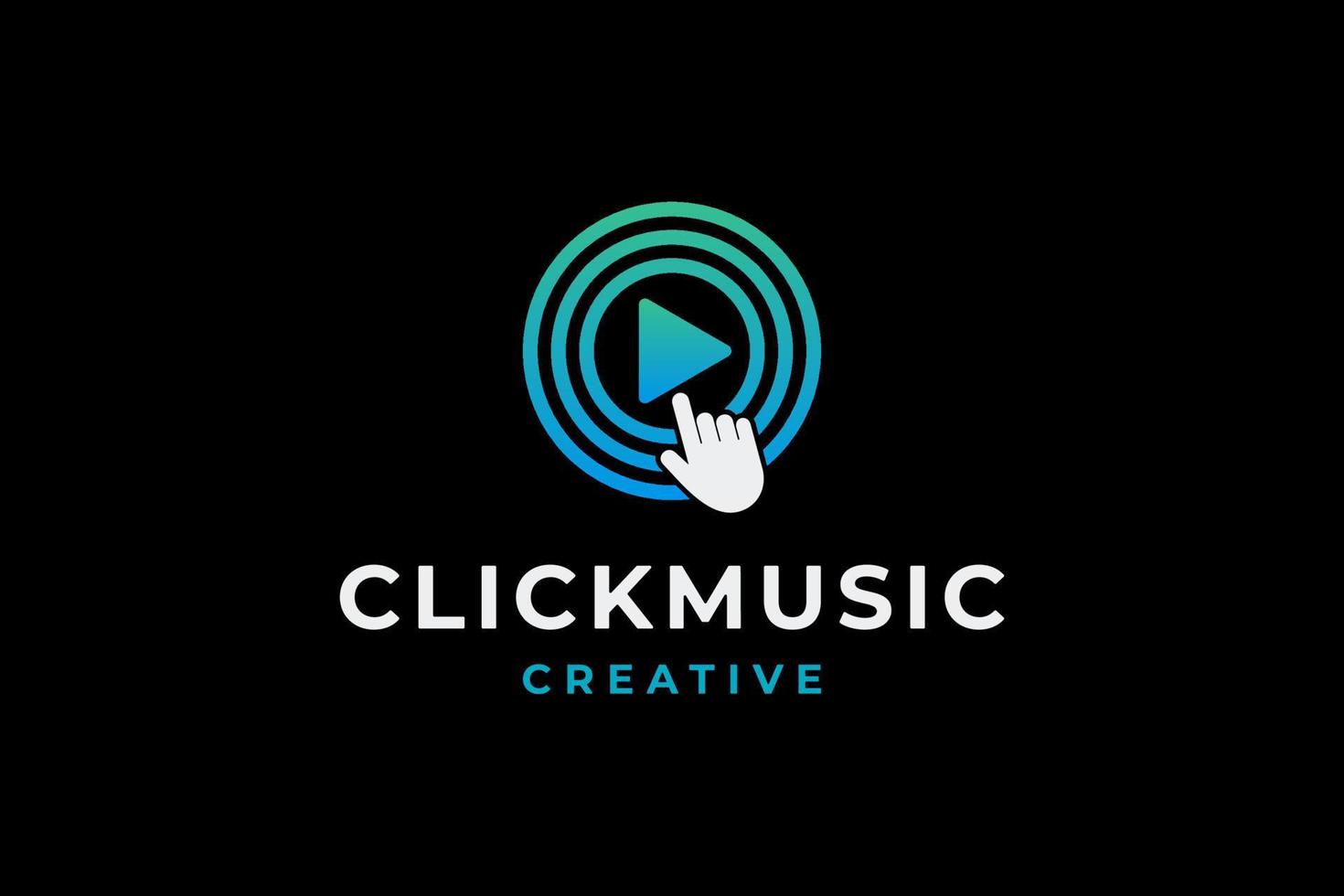 blue green click music logo vector