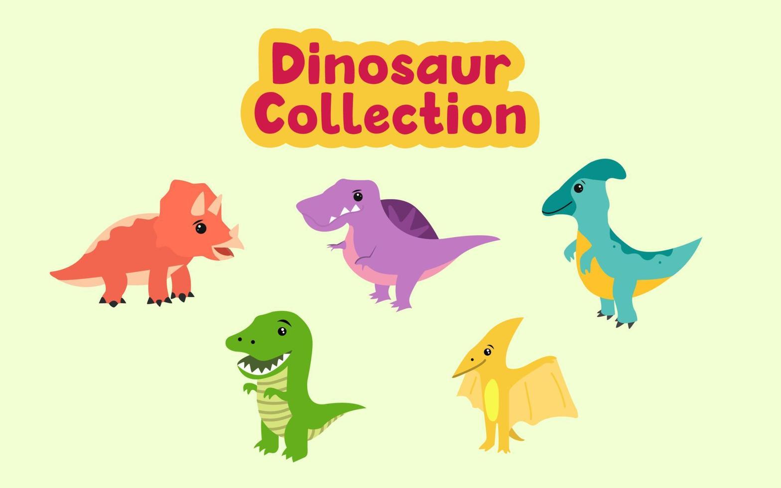 vector linda dinosaurios dibujos animados personaje colección